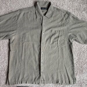 Baracuta Short Sleeve 100% Silk Shirt Dress Large Men's